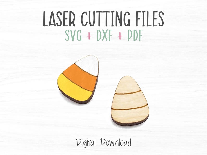 Candy Corn Stud Earrings SVG File for Laser, Cut and Score File for ...