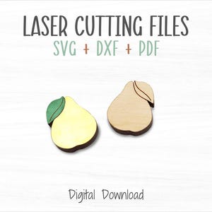 Pear Stud Earrings Laser SVG File, Cut and Score File for Fast Cutting on a Glowforge Laser, Stud Earrings SVG Template