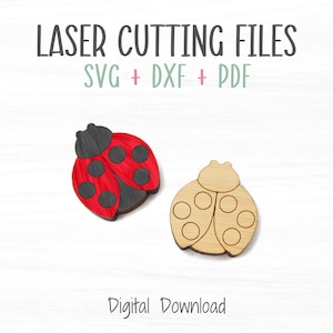 File SVG laser coccinella, taglio e punteggio modello di orecchini a bottone cabochon fai da te per il taglio laser