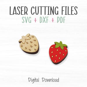 Strawberry Stud Earrings Laser SVG File, Cut and Score File for Fast Cutting on a Glowforge Laser, Stud Earrings SVG Template