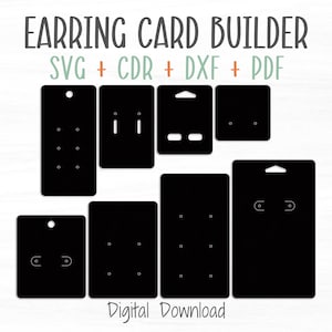 Earring Cards SVG Bundle, Create Your Own Custom Earrings Display and Packaging, Cricut and Silhouette Compatible