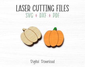 Pumpkin Stud Earrings Laser SVG File, Cut and Score File for Fast Cutting on a Glowforge Laser, Stud Earrings SVG Template