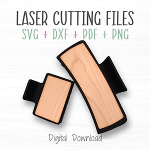 Claw Clip Covers SVG Template Bundle, Cut file for Hair Clip Cover Blanks, Glowforge Tested Digital Download File