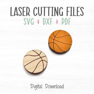 Basketball Stud Earrings Laser SVG File, Cut and Score File for Fast Cutting on a Glowforge Laser, Stud Earrings SVG Template