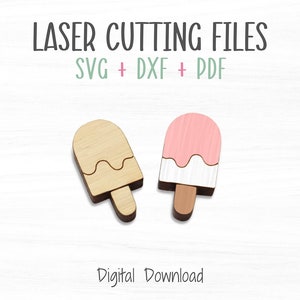 Ice Cream Laser SVG File, Cut and Score DIY Cabochon Stud Earrings Template for Laser Cutting