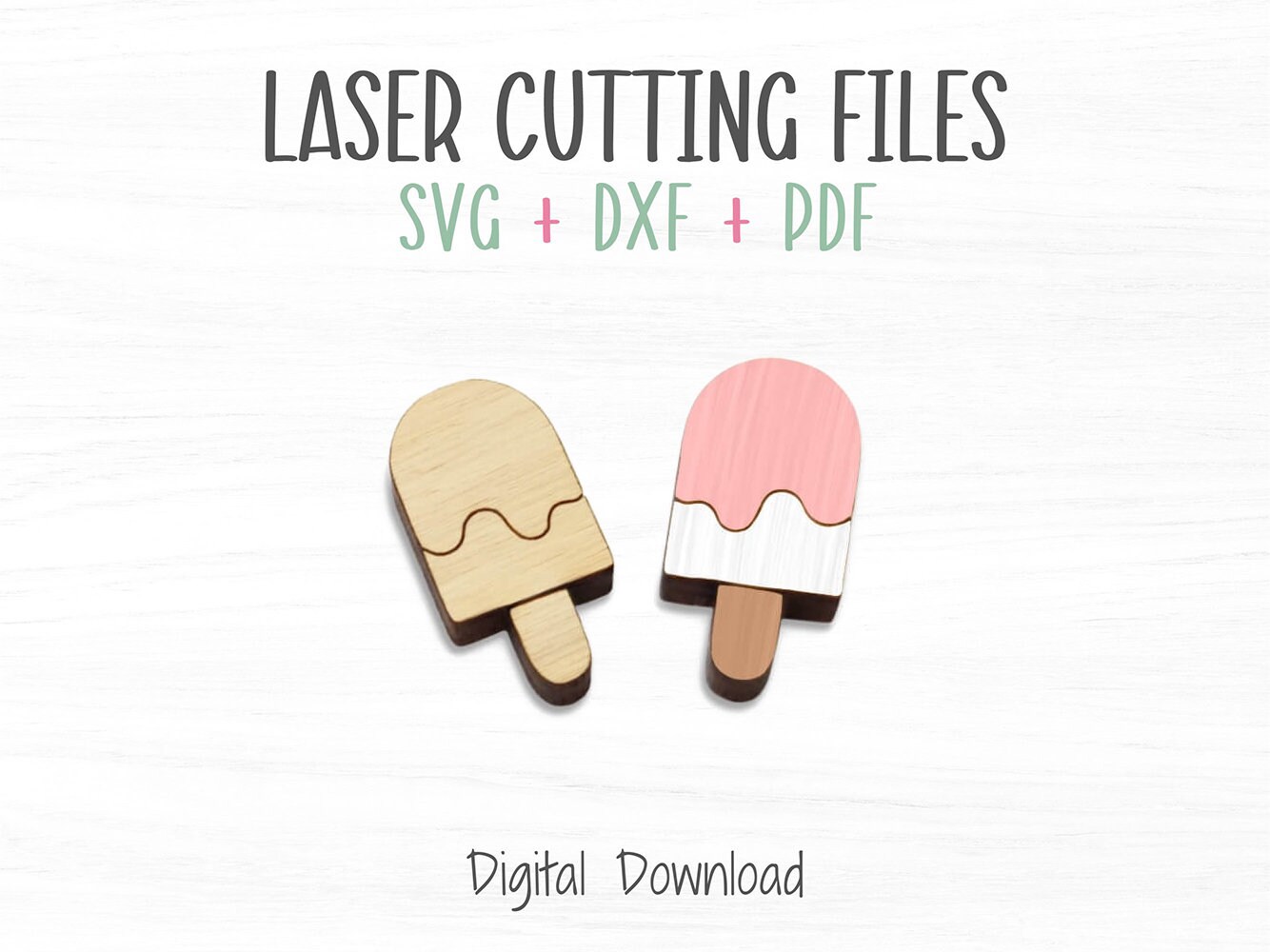 Ice Cream Laser SVG File, Cut and Score DIY Cabochon Stud Earrings Template for Laser Cutting