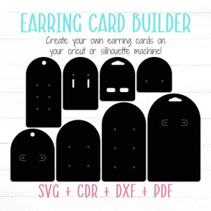 Earring Cards SVG Bundle, Arch Earring Cards Bundle for Custom Earrings Display and Packaging, Cricut and Silhouette Compatible