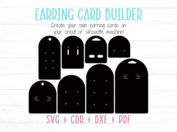 Earring Cards SVG Bundle, Arch Earring Cards Bundle for Custom Earrings Display and Packaging, Cricut and Silhouette Compatible