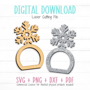 Winter Schneeflocke Serviettenring SVG-Datei, Laser digitale Datei, Laserschnitt-Datei, Schneidemaschine SVG, kommerzielle Nutzung, Serviettenring SVG, BB02005