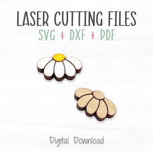 File SVG di orecchini a margherita, taglio e punteggio Modello di orecchini a bottone cabochon fai da te per il taglio con un laser