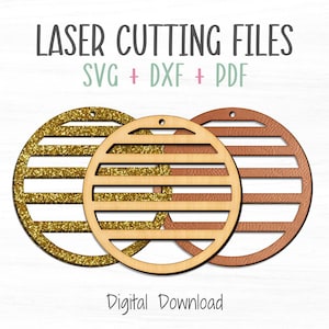 Earrings SVG File, Laser Cutting Template for Acrylic, Wood, or Leather Earrings and Necklaces, Fading Lines Design