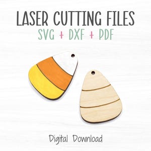 Candy Corn Earrings SVG File for Laser, Cut and Score File for Fast Cutting on a Glowforge Laser, Earring SVG Template