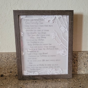 A Limb Has Fallen From Our Family Tree- Sympathy Gift, Memorial Keepsake, Bereavement  Gift 3D 8x10 Shadow Box  Fairy Lights