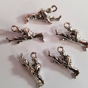 5 - Martial Arts, TaeKwonDo, Karate, Kung Fu, Wushu, MMA Charms - Antique Pewter Color