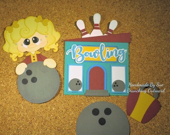 Handmade Bowling Paper Piecing, Scrapbook Embellishment