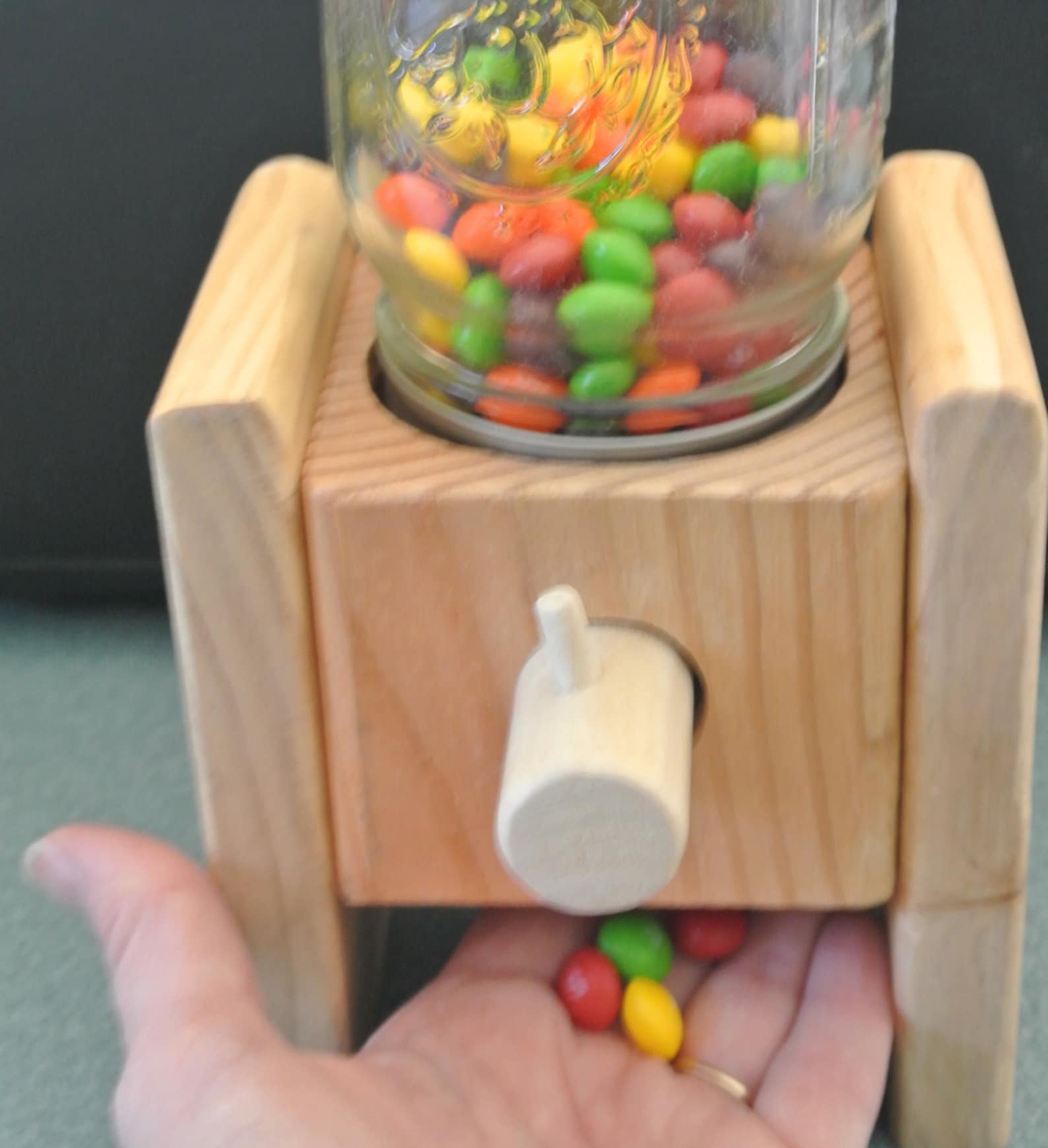 Candy dispenser. A Handmade Wood Candy Dispenser Makes a Etsy