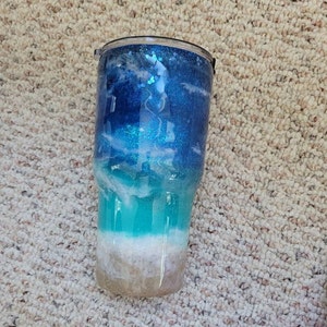 Beach Themed Custom Tumbler with Real Sand from the Beach