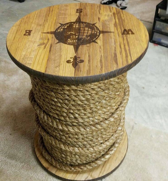 Make a Statement With This Nautical Style Rope Accent Table. Hand