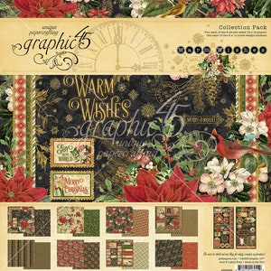 Graphic 45 Warm Wishes 12 x 12-collectie, stickers, spaanplaatset G45