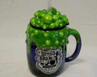 Glow in the Dark Witches Brew Drip Tumbler with 3d Lid