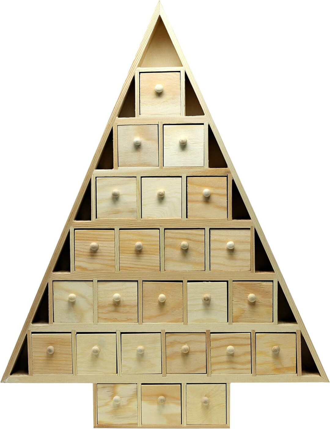 Christmas Tree Shaped Advent Calendar Wooden With 24 Removable Drawers Christmas Tree Shaped Advent Calendar Wooden With 24 Removable Drawers