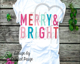 Merry & Bright PNG Digital Download