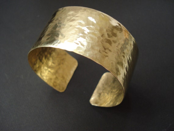 Wide Hammered Cuff Bronze Bracelet Contemporary Adjustable | Etsy