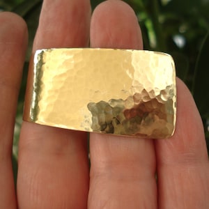 Two Fingers Hammered Bronze Adjustable Ring Contemporary Metalwork Minimalist Statement Big Bronze Ring