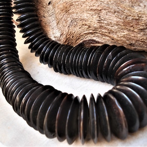 Vintage Nepalese Bone and Horn Brown Necklace Bold Statement Chunky Necklace Tibetan Choker Necklace Brown Rondelles Necklace