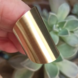 Smooth Bronze Cuff Ring Wide Band Ring Statement Minimal Ring Chunky Contemporary Ring Brass Adjustable Geometric Ring Modern Armor Big Ring