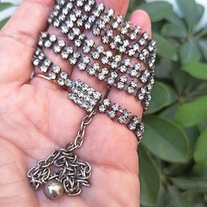 Vintage belt silvertone rhinestone costume bling Vintage 50 main image 3