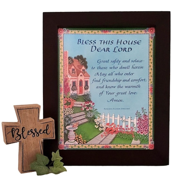 HOUSE PRAYER ART PRiNT 8x10 UnFramed Religious Gift Free Shipping -Vintage Collection at WriteWords By RosaLinda