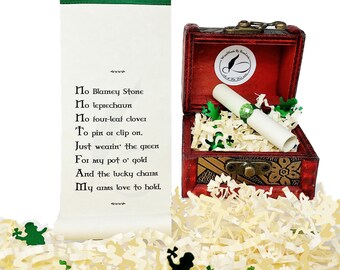 SWEETHEART KEEPSAKE GIFT My Lucky Charm St Patrick’s Day Scroll Card Trinket Box -Treasured Scrolls at WriteWords By RosaLinda