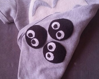 Totoro Infant/child Costume Onesie featuring soot sprites