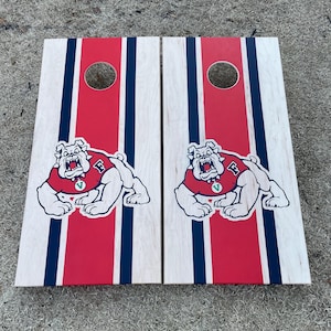 Cornhole Boards with Custom Logo with Center Stripe Bean Bag toss image 5