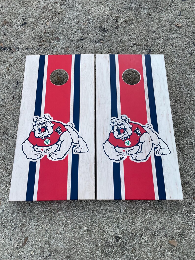 Cornhole Boards with Custom Logo with Center Stripe Bean Bag toss image 5