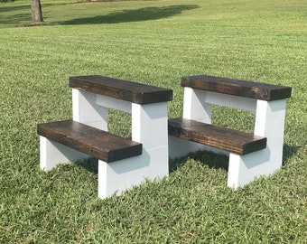 Rustic Farmhouse Style Step Stool - 2 Steps