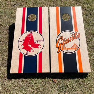 Cornhole Boards with Custom Logo with Center Stripe Bean Bag toss image 7