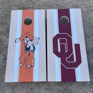 Cornhole Boards with Custom Logo with Center Stripe Bean Bag toss image 6