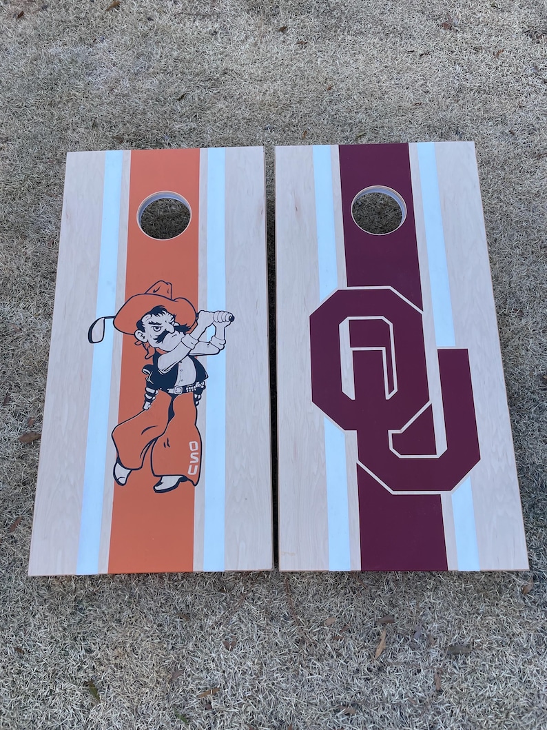Cornhole Boards with Custom Logo with Center Stripe Bean Bag toss image 6
