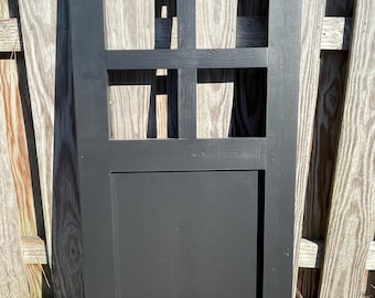 Solid Wood Playhouse Door with Window Pane — Custom Size & Finish