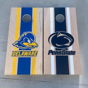 Cornhole Boards with Custom Logo with Center Stripe Bean Bag toss image 2