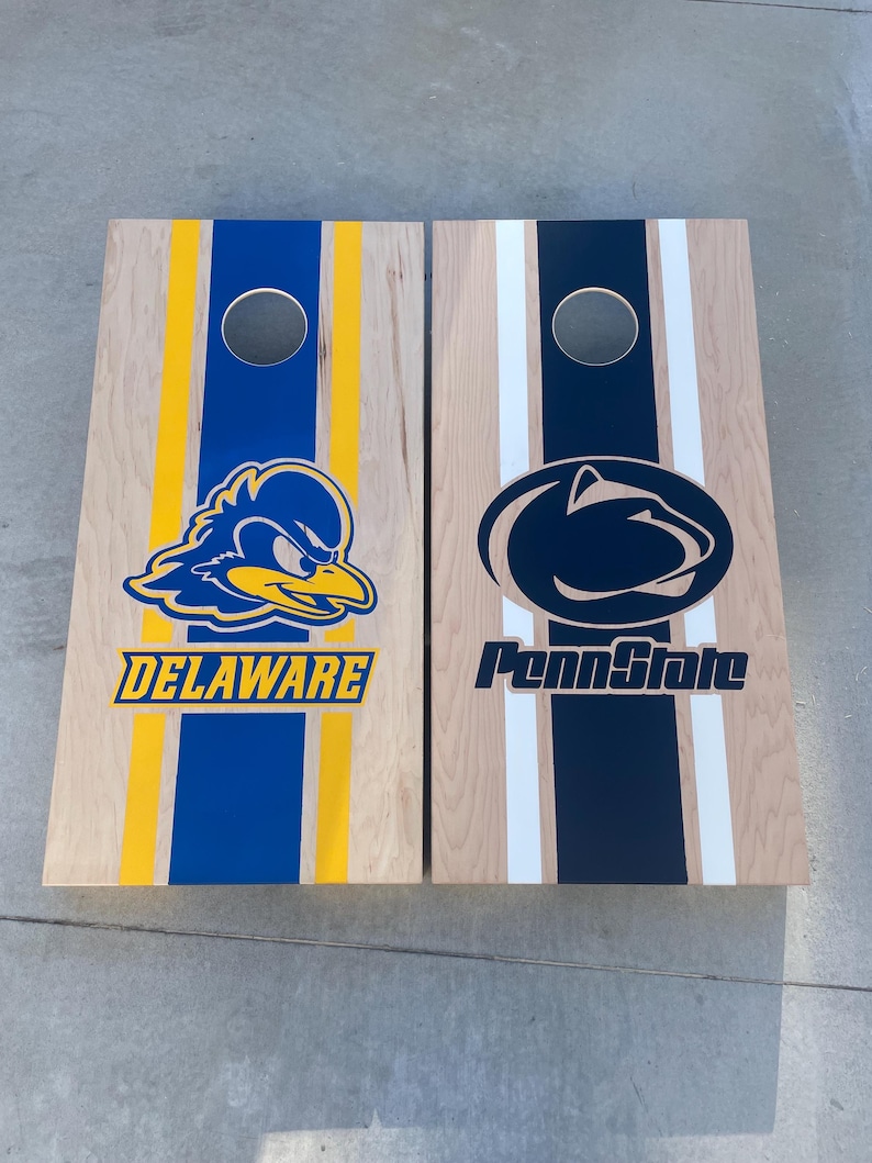 Cornhole Boards with Custom Logo with Center Stripe Bean Bag toss image 2