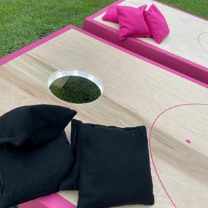 Cornhole Boards with Custom Logo with Center Stripe Bean Bag toss image 14