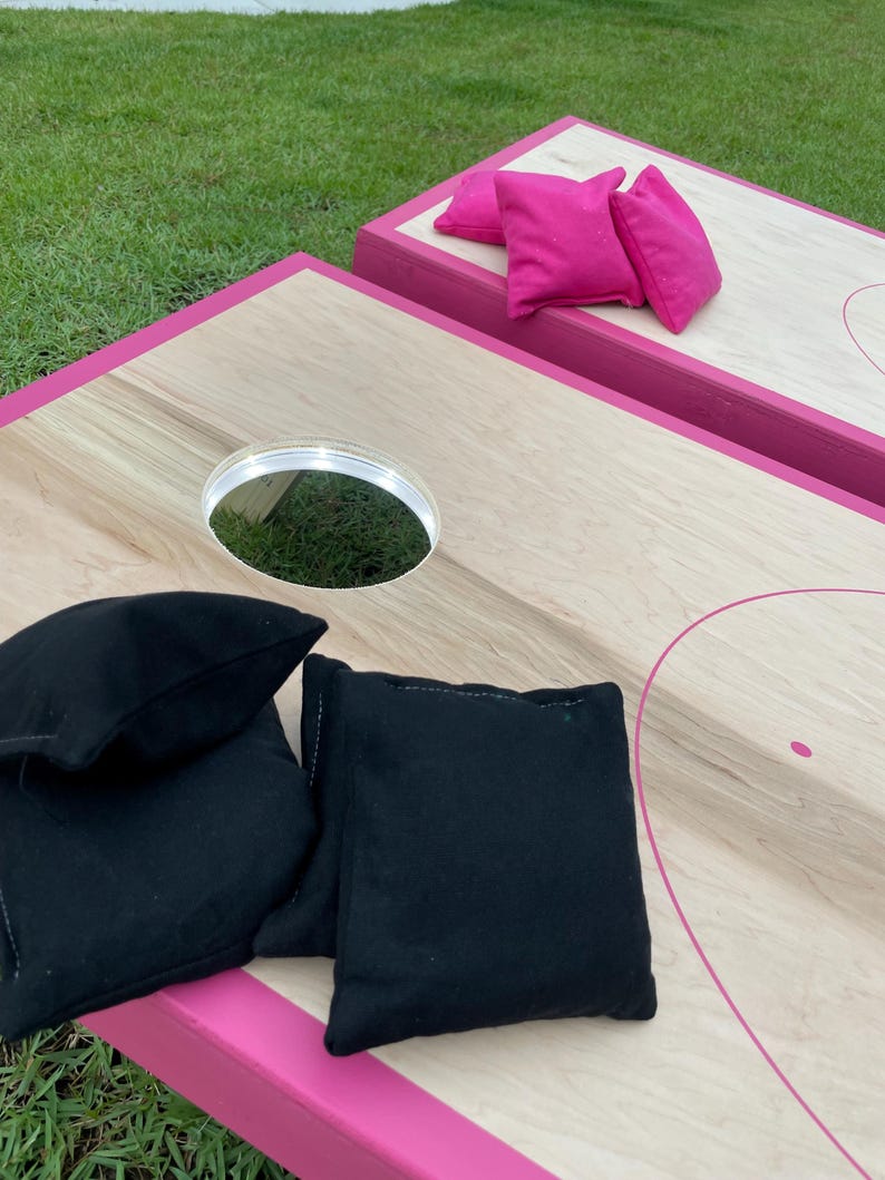Cornhole Boards with Custom Logo with Center Stripe Bean Bag toss image 14