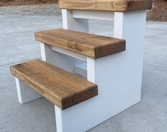 Rustic Farmhouse Style Step Stool - 3 Steps