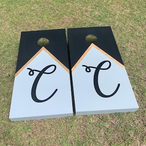 Cornhole Boards with Custom Logo V Style Design Bean Bag toss