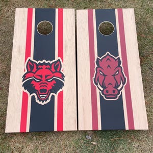 Cornhole Boards with Custom Logo with Center Stripe Bean Bag toss image 9