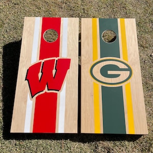 Cornhole Boards with Custom Logo with Center Stripe Bean Bag toss image 8