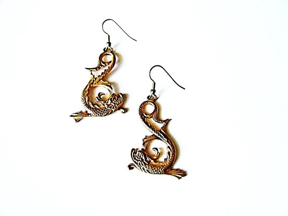 Qilin Chinese New Year Earrings - Vintage Estate … - image 1